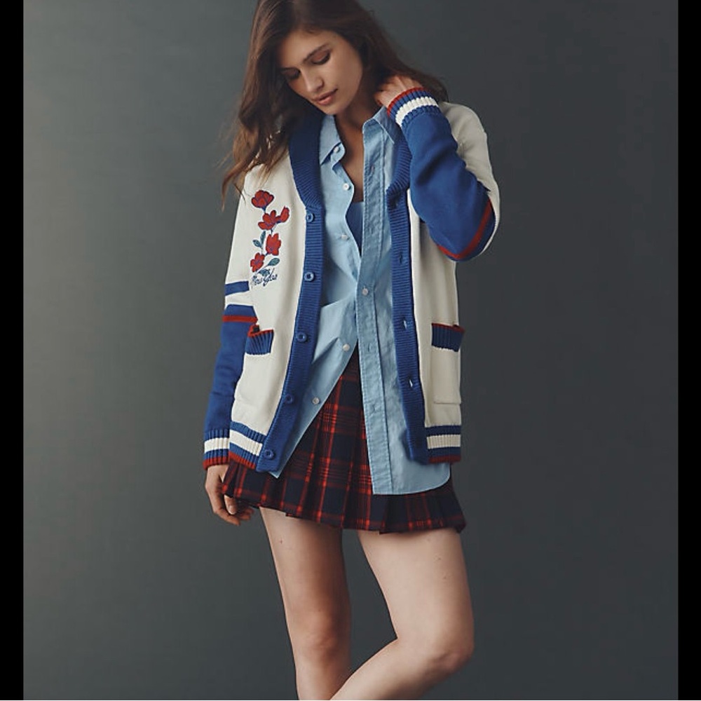 NWT The Wild Collective x Anthropologie NY Giants Cardigan - Picture 2 of 5